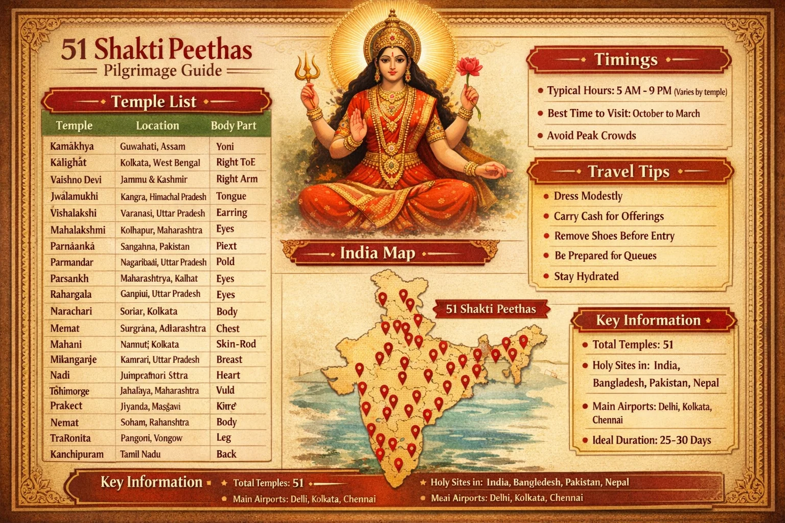 51 Shakti Peethas in India