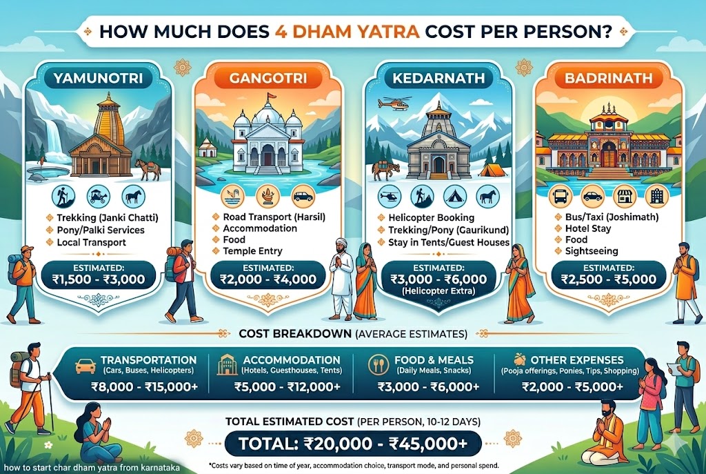 4 Dham Yatra Cost Per Person